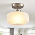 Industrial Nickel Matte Light Fixtures Ceiling Mount, - Image 9