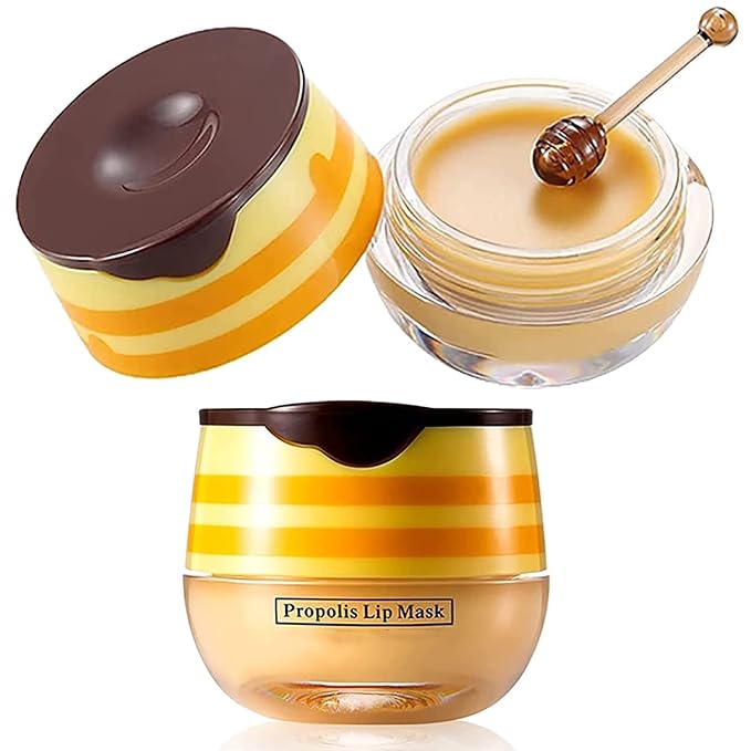 2PCS Bee Balm Honey Pot, Propolis Moisturizing Lip Mask, Hydrating & Prevention - Image 6