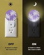 Night Lights Auto Sensor Tropical Palm Trees Night Light Purple Linen Coastal - Image 6