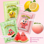 Kaely 6 Pack Fruit Face Masks for Kids, Kids Face Mask Spa Day Kit Supplies - Image 3