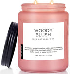 M&SENSE Large Rose Oud Soy Candles, 19.4oz Natural Soy Wax, 110-Hour Long by MSENSE