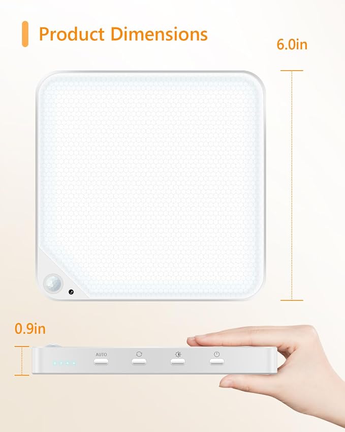 Rechargeable 8W Motion Sensor Ceiling Light Indoor, Wireless Magnetic Stick on - Image 9