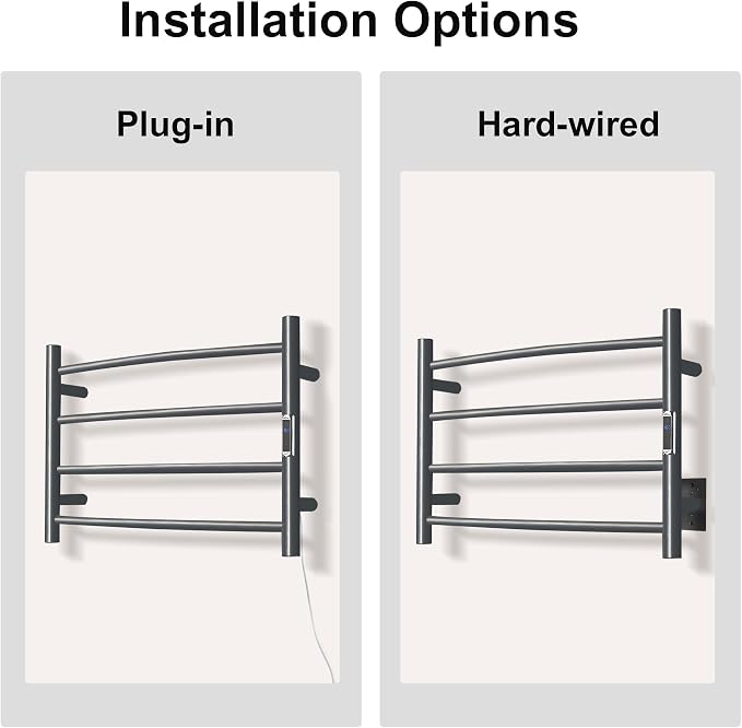 Towel Warmer with Built-in Timer Bathroom Wall Mounted Bath Towel Heater - Image 2