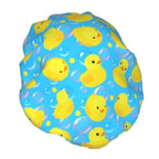 Yellow Rubber Ducks Shower Cap For Women Adjustable Double Waterproof Layers - Image 2