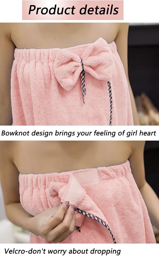 GOSCHE Towel Wrap for Women, Adjustable Shower Wrap Towel - Image 3