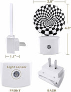 Night Lights Auto Sensor Black White Checker Night Light 3D Abstract Mosaic - Image 2