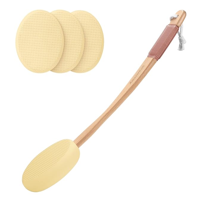 AmazerBath Lotion Applicator for Back, 4 Replacement Pads by AmazerBath