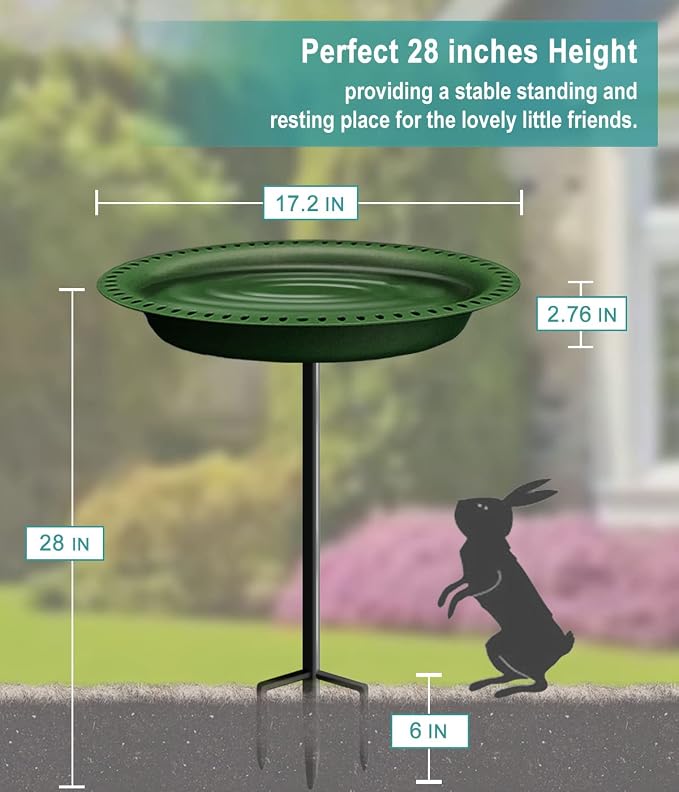 Garbuildman Extra-Large Freestanding Birdbath Bowl, Detachable Decoration Spa - Image 2