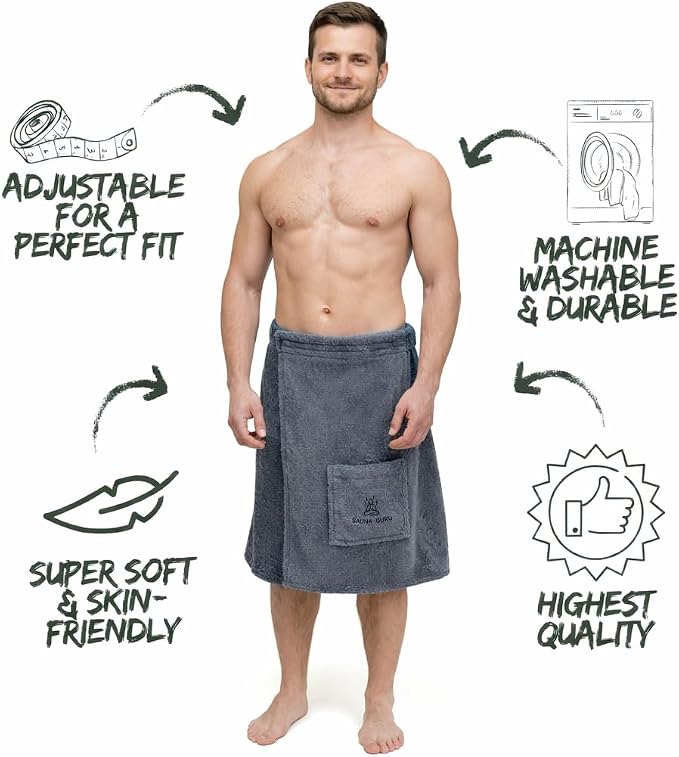 100% Cotton Sauna Kilt Towel Wrap - Image 3