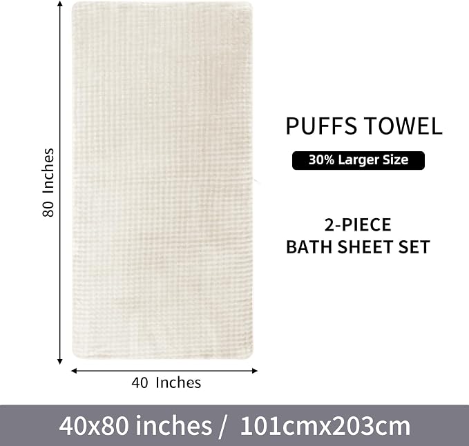 KBY Bath Towels Set of 2, Extra Large Bath Sheets 40X80 Inches, Quick Dry - Image 8