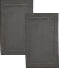 Hawmam Linen Cool Grey Bath Mats, 21 x 34 inches, Banded Design, Highly by HawmamLinen