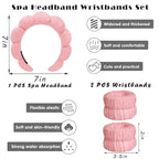 Spa Headbands for Washing Face Wristband Set Sponge Makeup Skincare Headband - Image 2