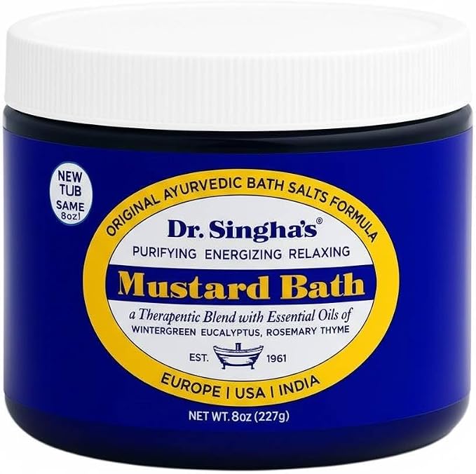 Dr. Singha's Mustard Bath Salts - 8 oz Herbal Bath Soak - Made in USA by DrSinghas