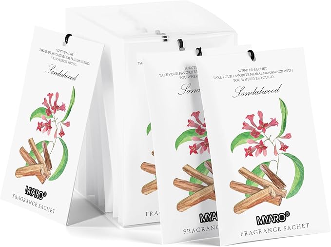 MYARO 12 Pack Sandalwood Scented Sachets by MYARO