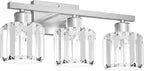 comzler 3-Light Bathroom Light Fixtures Over Mirror, Brushed Nickel Crystal - Image 8