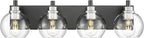 Bathroom Light Fixtures, 4-Light Black and Brushed Nickel Bathroom Vanity Light by Metwet
