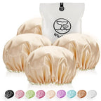 Shower Cap for Women Reusable Extra Large Shower Cap for Men Satin Double Layer by WhaleLife
