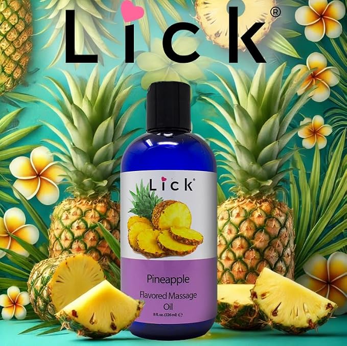 Lick Pineapple Passion Flavored Massage Oil – Sweet, Body Safe - Image 2