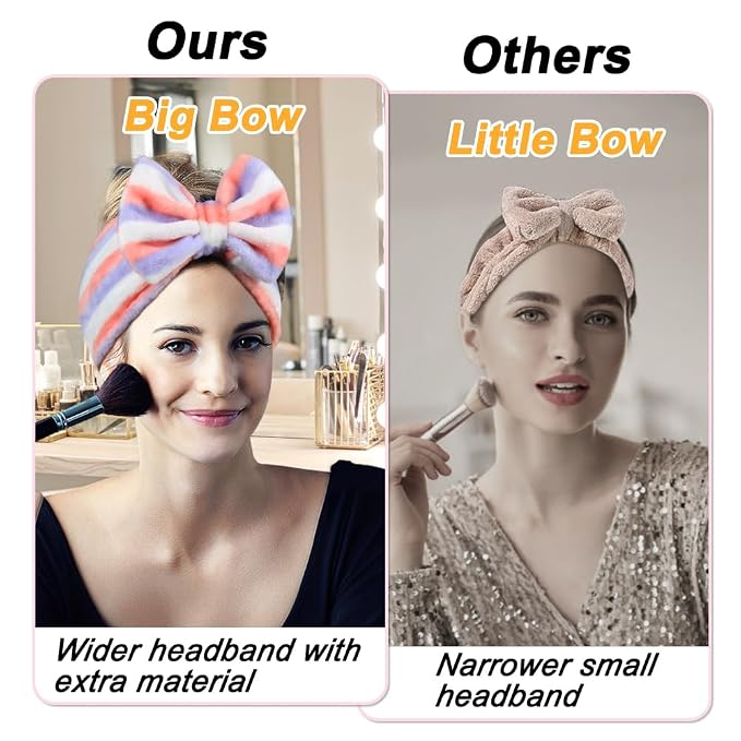 Shintop Women Fashion Lovely Soft Carol Fleece Bowknot Bow Makeup Cosmetic - Image 2