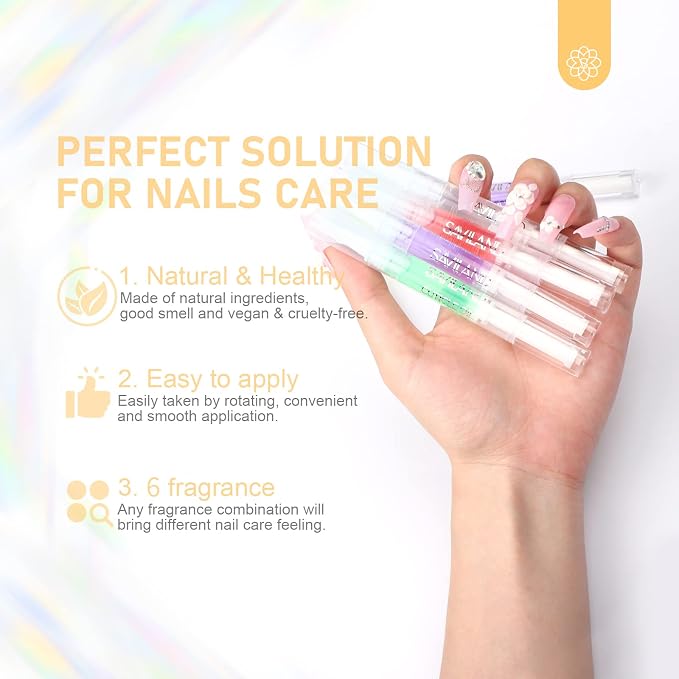 SAVILAND Natural Cuticle Oil Pen: 6PCS Revitalizing Cuticle Oil - Image 7