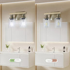 Bathroom Vanity Light, 2-Light Nickel Modern Matte Wall Sconce Lighting - Image 6