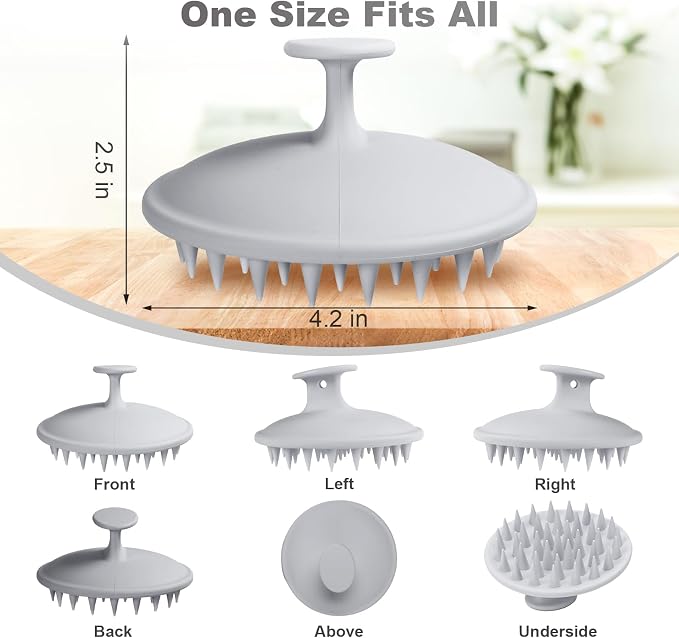 Meartchy Silicone Scalp Massager Shampoo Brush, Scalp Brush - Image 2