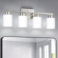 FonmYim Brushed Nickel Bathroom Light Fixtures, 4-Light Modern Vanity Light by FonmYim