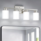 FonmYim Brushed Nickel Bathroom Light Fixtures, 4-Light Modern Vanity Light by FonmYim