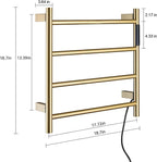 Heated Towel Rack, 4 Bar Wall Mounted Towel Warmer - Image 3