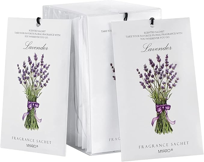 MYARO 12 Pack Lavender Scented Sachets | Odor Eliminator & Air Freshener by MYARO