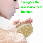 Dry Body Brush, Natural Bristle Bath Brush, Lymphatic Drainage, Stimulate Blood - Image 3