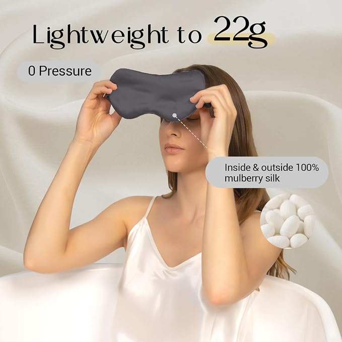 ZIMASILK Adjustable 100% 22 Momme Mulberry Silk Sleep Mask - Image 2