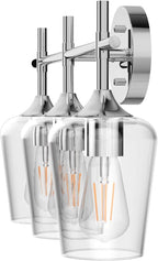 Ralbay Vintage 3 Light Vanity Light Fixture Industrial Chrome Bathroom Light - Image 7