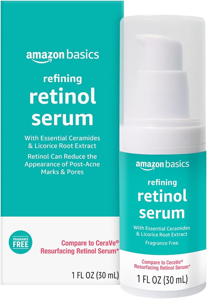 Amazon Basics Retinol Serum for Face, Pore Minimizer, Fast Absorbing Formula by AmazonBasics