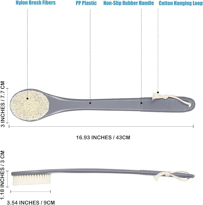 17-Inch Back Scrubber for Shower, Anti-Slip Exfoliating Body Brush for Bath - Image 7