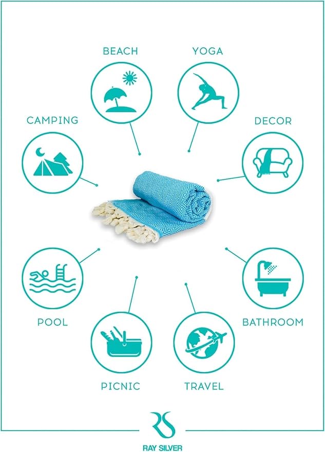 Turkish Beach Towel Oversized Clearance XL 40x71- Sand Free - Image 8