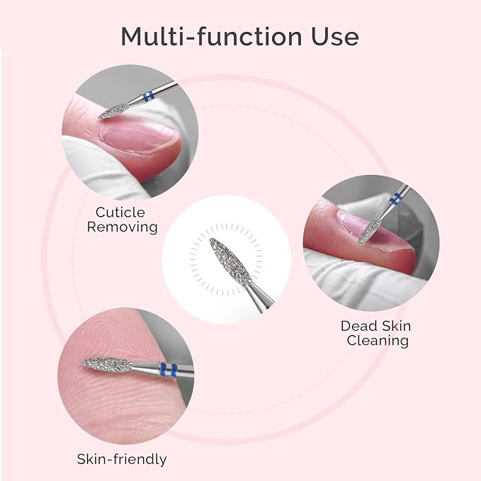 MelodySusie 2.2mm Flame Shape Cuticle Clean Nail Drill Bit 3/32'', Professional - Image 7