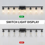 8 Light Bathroom Vanity Lights Over Mirror, 52inch Black Vanity Lights Fixtures - Image 4