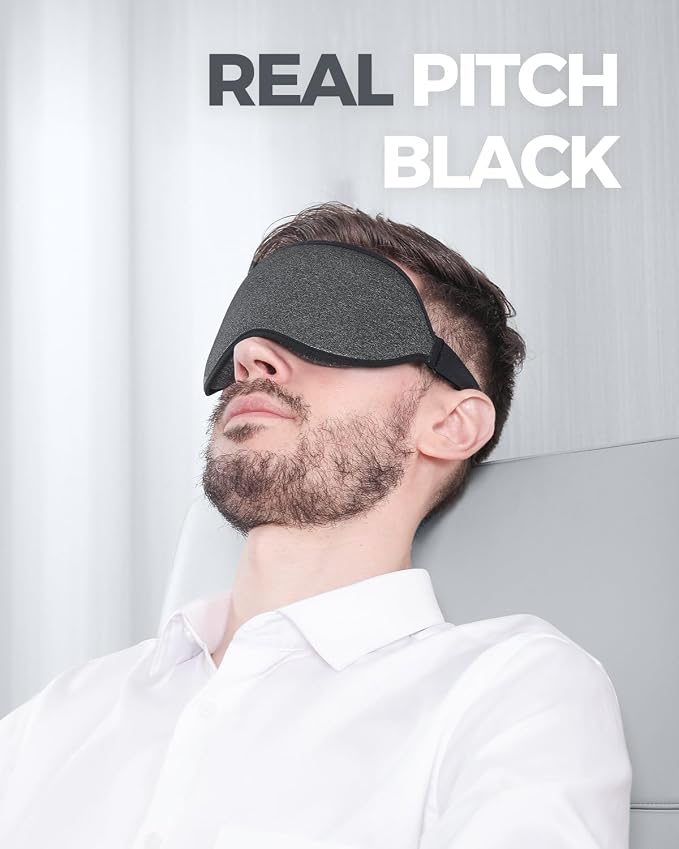 MZOO Luxury Sleep Mask for Back, Side Sleeper, Complete Light Blocking Sleeping - Image 3