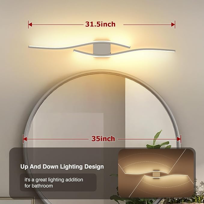 Joossnwell Bathroom Vanity Light Modern Bathroom Lighting Fixture Over Mirror - Image 5