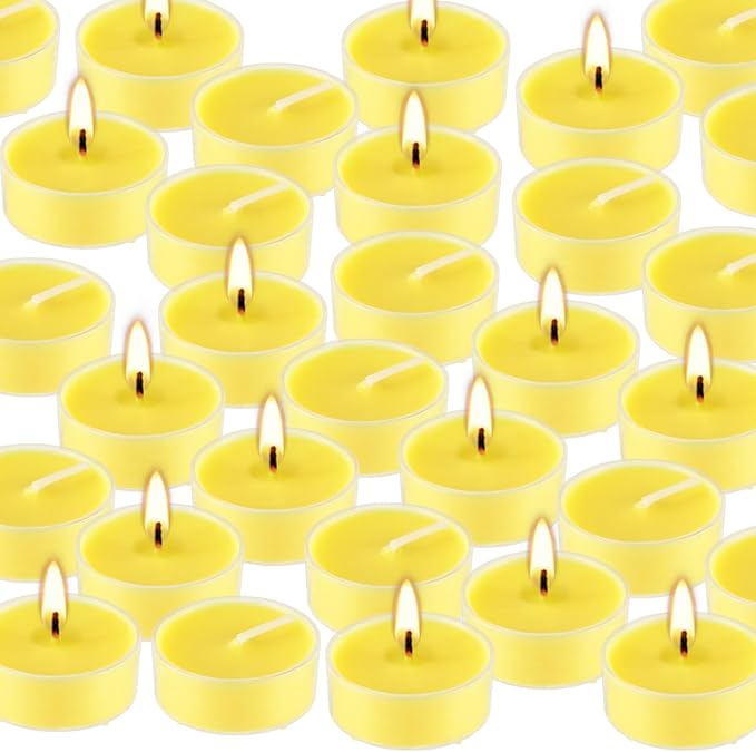 3.5-Hour 50Pack Citronella Tealight Candles, Outdoor and Indoor Summer Scented - Image 3