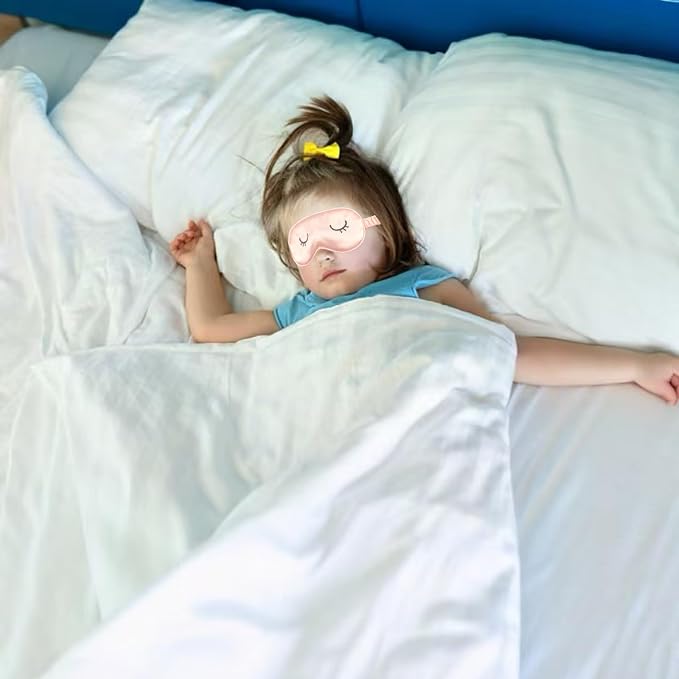 Cute Sleep Mask for Kids, 2 Pack Silk Sleeping Eye Cover Adjustable Mask Night - Image 6