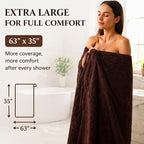 SEISSO 2 Pack Extra Large Bath Towels 63"x35", Bath Sheets - Image 2
