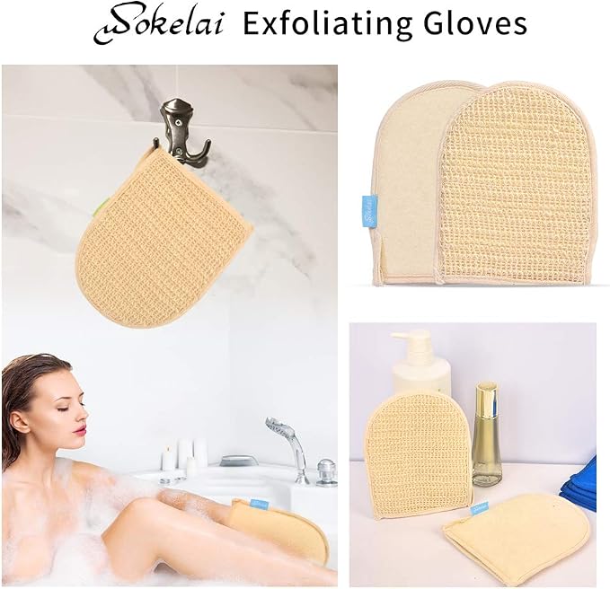 Exfoliating Loofah Mitt Shower Gloves - Image 6