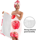Women’s Watercolor Apple Bath Wrap and Hair Towel Set, Soft Absorbent - Image 4