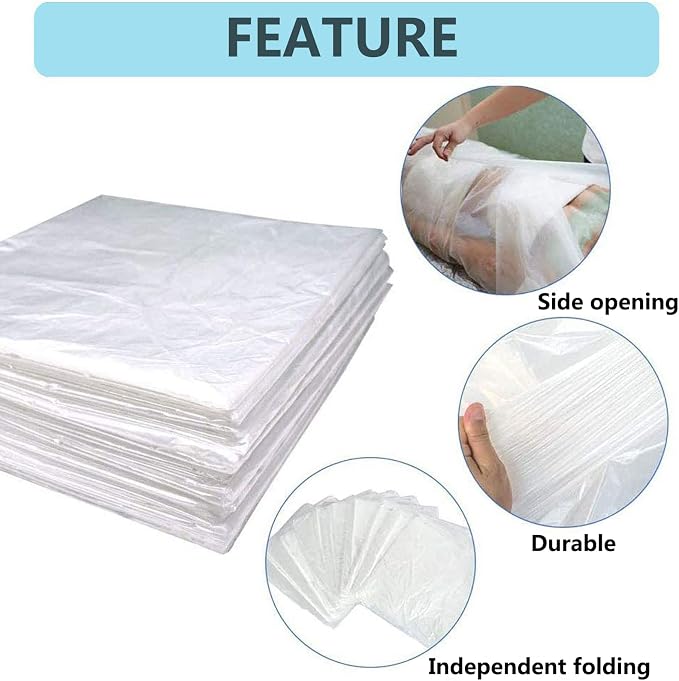 50 Pieces Disposable Plastic Sheeting, - Image 5