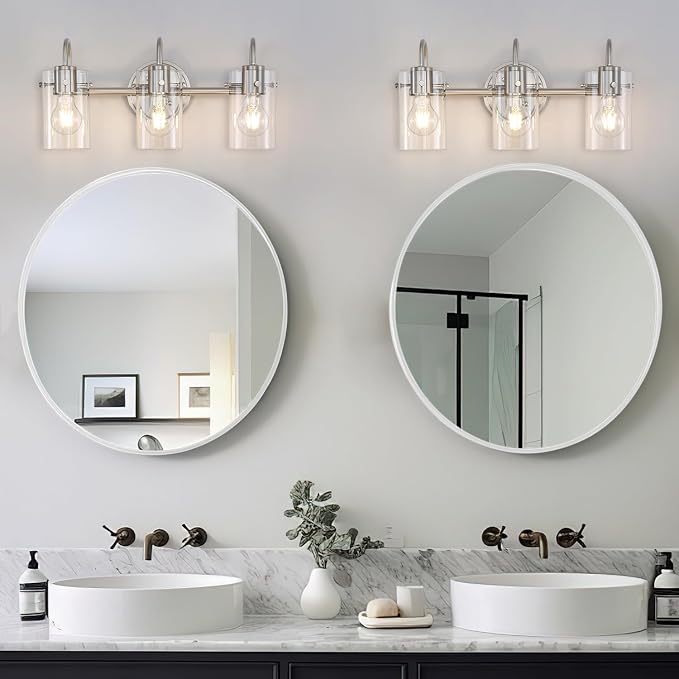 3 Lights Vanity Light Fixture, Brushed Nickel Bathroom Wall Sconces, Modern - Image 7