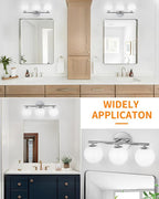 Globe Bathroom Light Fixtures Chrome Vanity Light - Image 7