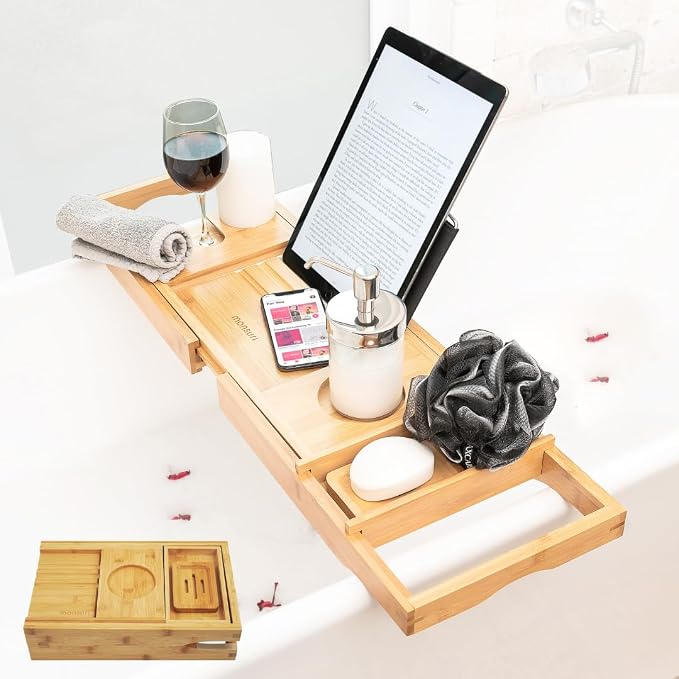Foldable Bathtub Tray Caddy by Monsuri