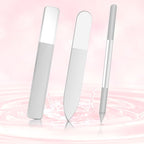 3 PCS Glass Nail Files for Natural Nails, Glass Nail Buffer and Shine Kit - Image 3